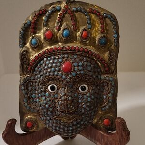 Vintage Brass Tibetan/Nepalese Mask